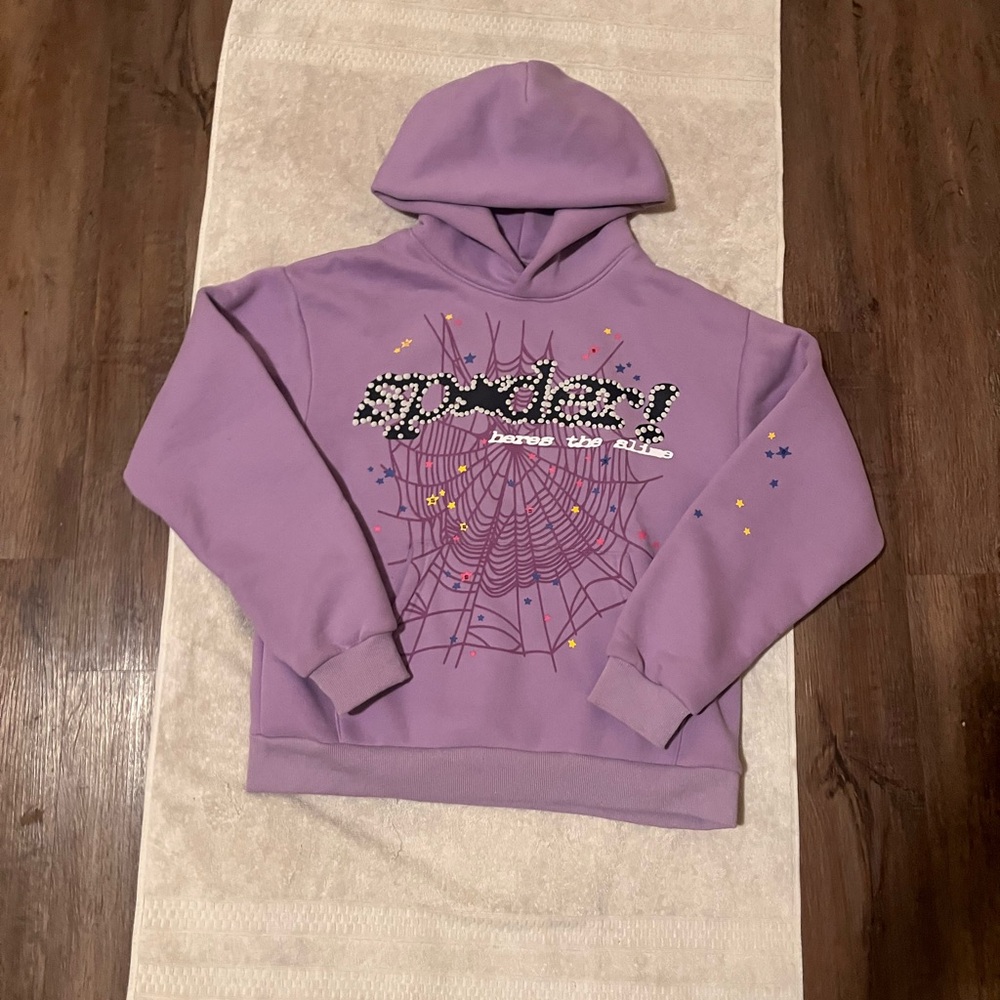 Purple Spider Web Graphic Hoodie